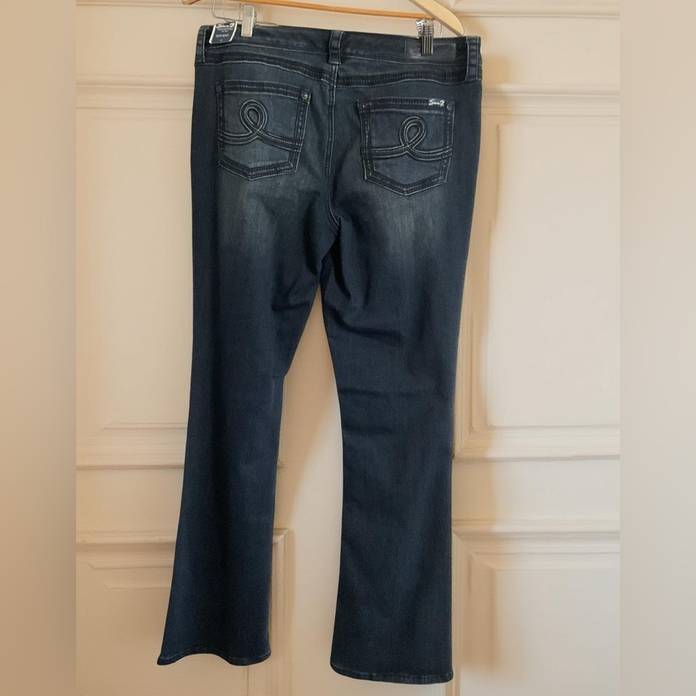 Seven for All Mankind bootcut dark wash jeans,SZ 14 stretch comfy,73%cotton - Picture 3 of 10